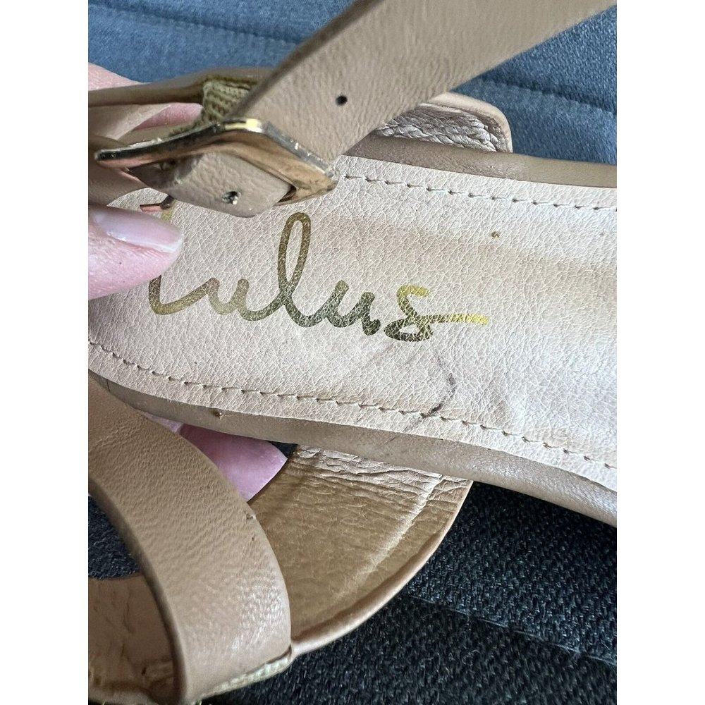 Lulus Platform Cork Wedge Strap Tan Ankle Strap Sandal Womens Size 7 - Picture 8 of 11